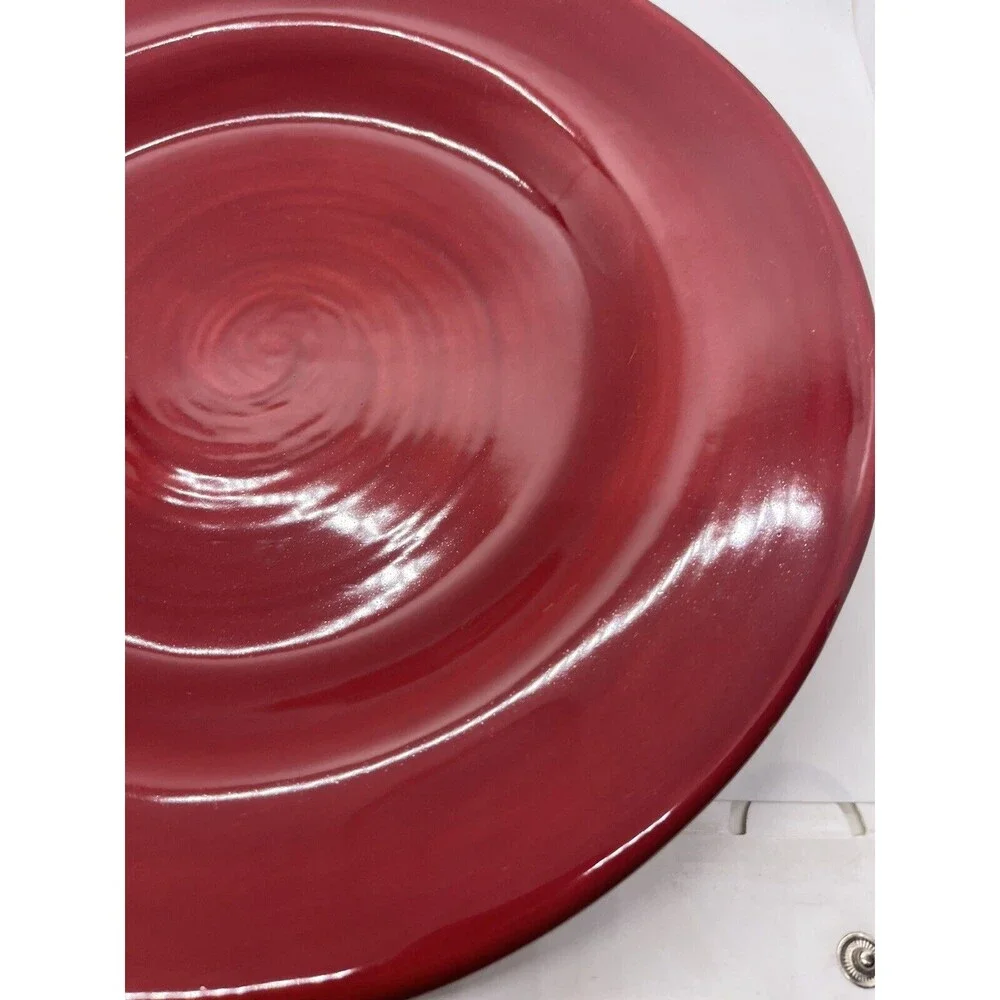 Pottery Barn Sausalito Merlot Red Plate 12.25